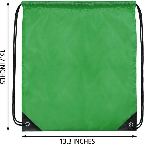 Drawstring Backpacks Bulk 20 Pieces String Bags Customized Bags for Party Gym Sport Trip - Green - Image 2