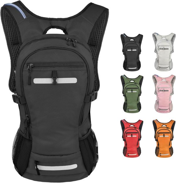 18L Water-Resistant Hydration Backpack Fits for 2L/3L Water Bladder – Hidden Helmet Compartment & Detachable Rain Cover – Insulated Hiking Daypack for Cycling, Camping, Running (Men/Women)