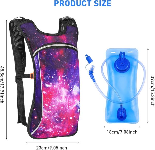 Hydration Pack, Hydration Backpack with 2L Hydration Bladder, Festival Essential Water Backpack for Hiking, Running, Cycling, and Music Festivals - Image 2