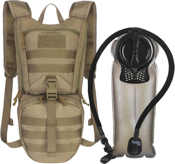 Tactical Hydration Packs Backpack 1050D with 3L Water Bladder, Thermal Insulation Pack Keeps Liquid Cool up to 4 Hours for Hiking, Cycling, Hunting and Climbing