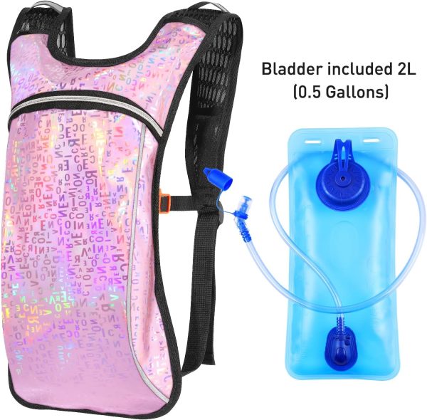 Hydration Pack, Hydration Backpack with 2L Hydration Bladder, Festival Essential Water Backpack for Hiking, Running, Cycling, and Music Festivals - Image 2