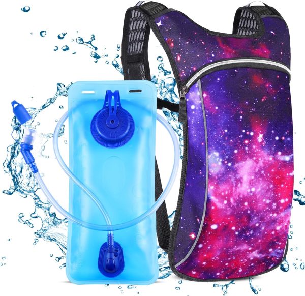 Hydration Pack, Hydration Backpack with 2L Hydration Bladder, Festival Essential Water Backpack for Hiking, Running, Cycling, and Music Festivals