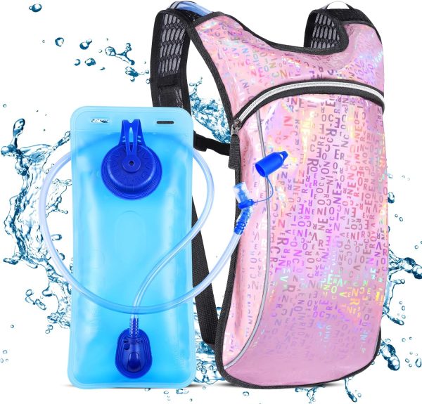 Hydration Pack, Hydration Backpack with 2L Hydration Bladder, Festival Essential Water Backpack for Hiking, Running, Cycling, and Music Festivals