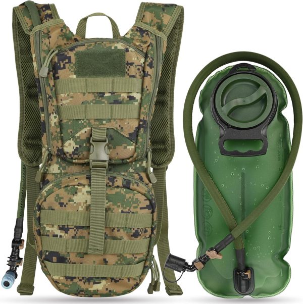 Tactical  Hydration Pack Backpack with 3L TPU Water Bladder, Military Daypack for Cycling, Hiking, Running, Climbing, Hunting, Biking